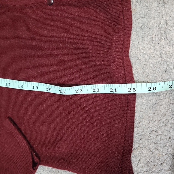 Embroidered roses pearls double sweater lg y2k burgundy - Picture 7 of 8